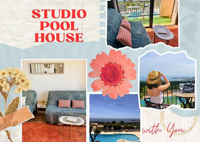 Studio Pool House 2 Etoiles Vue Mer Panoramique Amazing Sea View Wifi Linge Linen Inclus Aircondition
